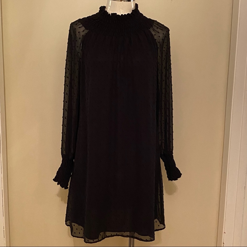 Zara black polka dot print mini dress
